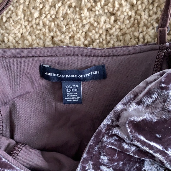 American Eagle Cold Shoulder Crushed Velvet Dress - Picture 7 of 8